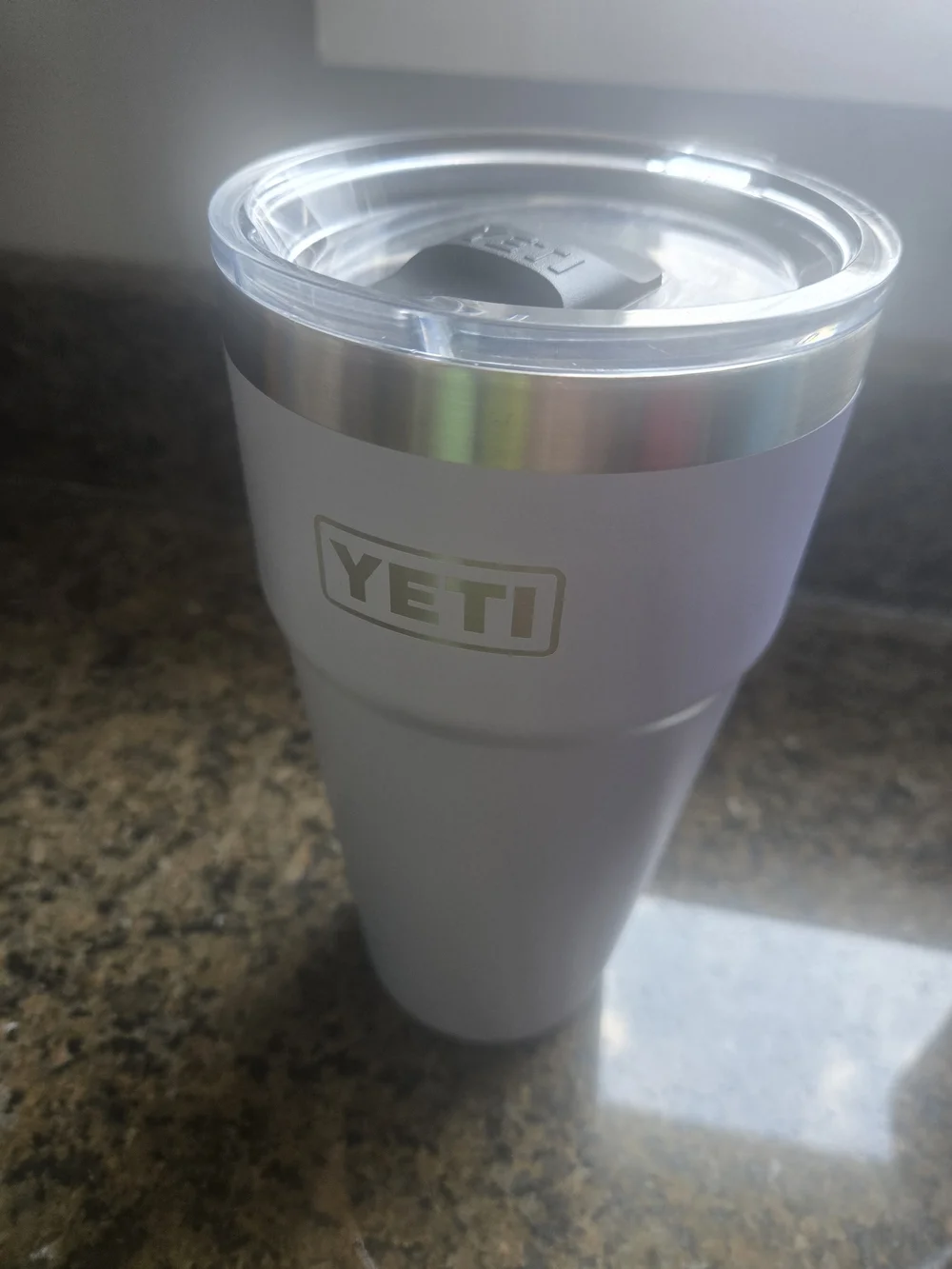 Yeti Purple Stainless Steel Travel Tumbler with Clear Lid